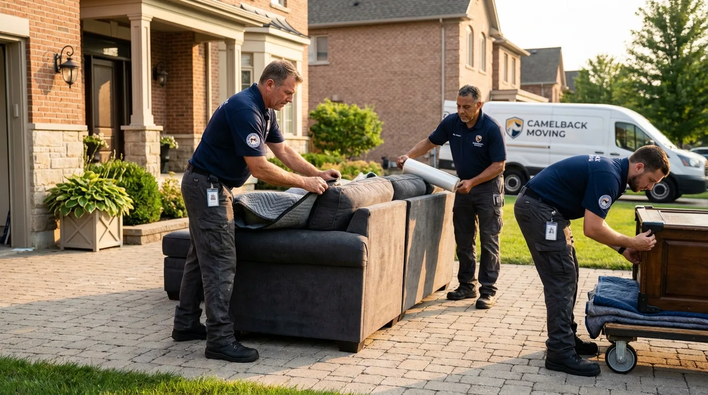 Large estate moving crew wrapping furniture in Uvalde, TX